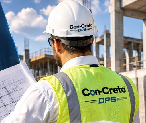 Trabajador con el logo Con-Creto DPS